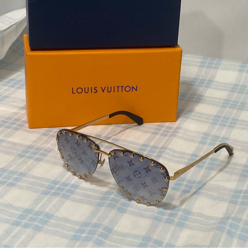 Louis Vuitton Gold And Blue Sunglasses